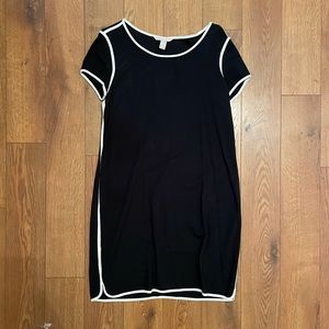 Banana Republic Black T-Shirt Dress White Trim